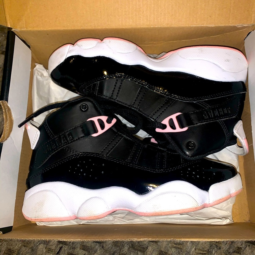 Pinks and black Jordan 6 rings